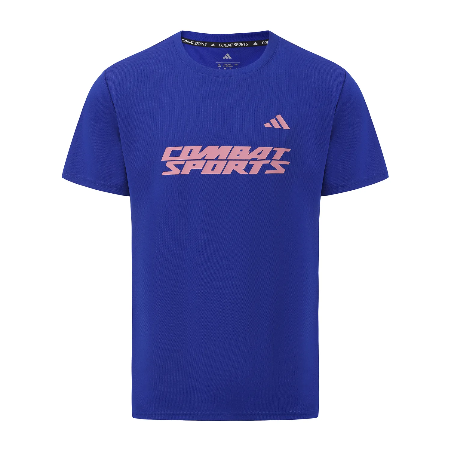 Adidas Футболка унисекс с коротким рукавом и круглым вырезом, быстросохнущая, сине-розовая