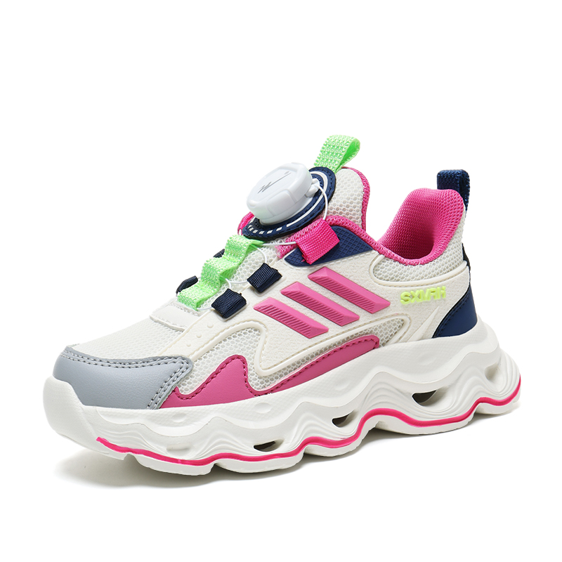 

Детские повседневные нескользящие амортизирующие износостойкие упругие дышащие кроссовки Kids' Binary, розовый