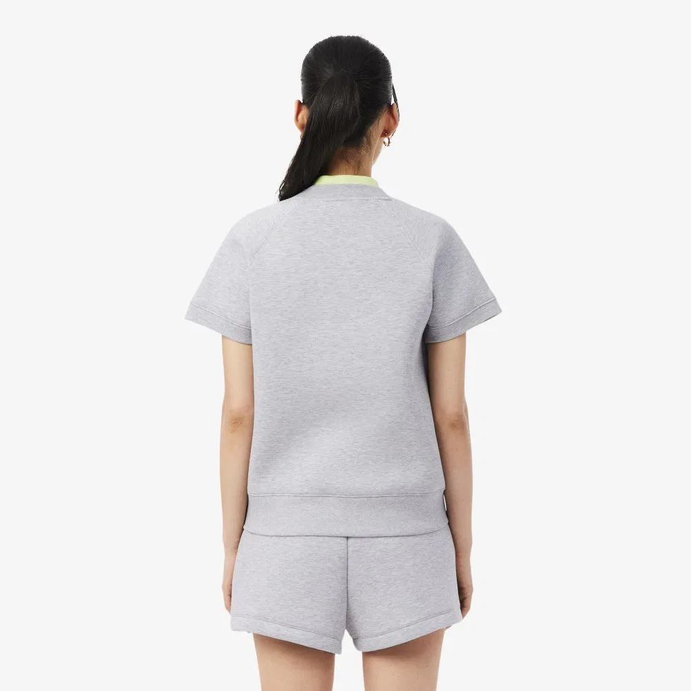 Свитшот Lacoste женский двухсторонний, меланжево-серый — фото 3