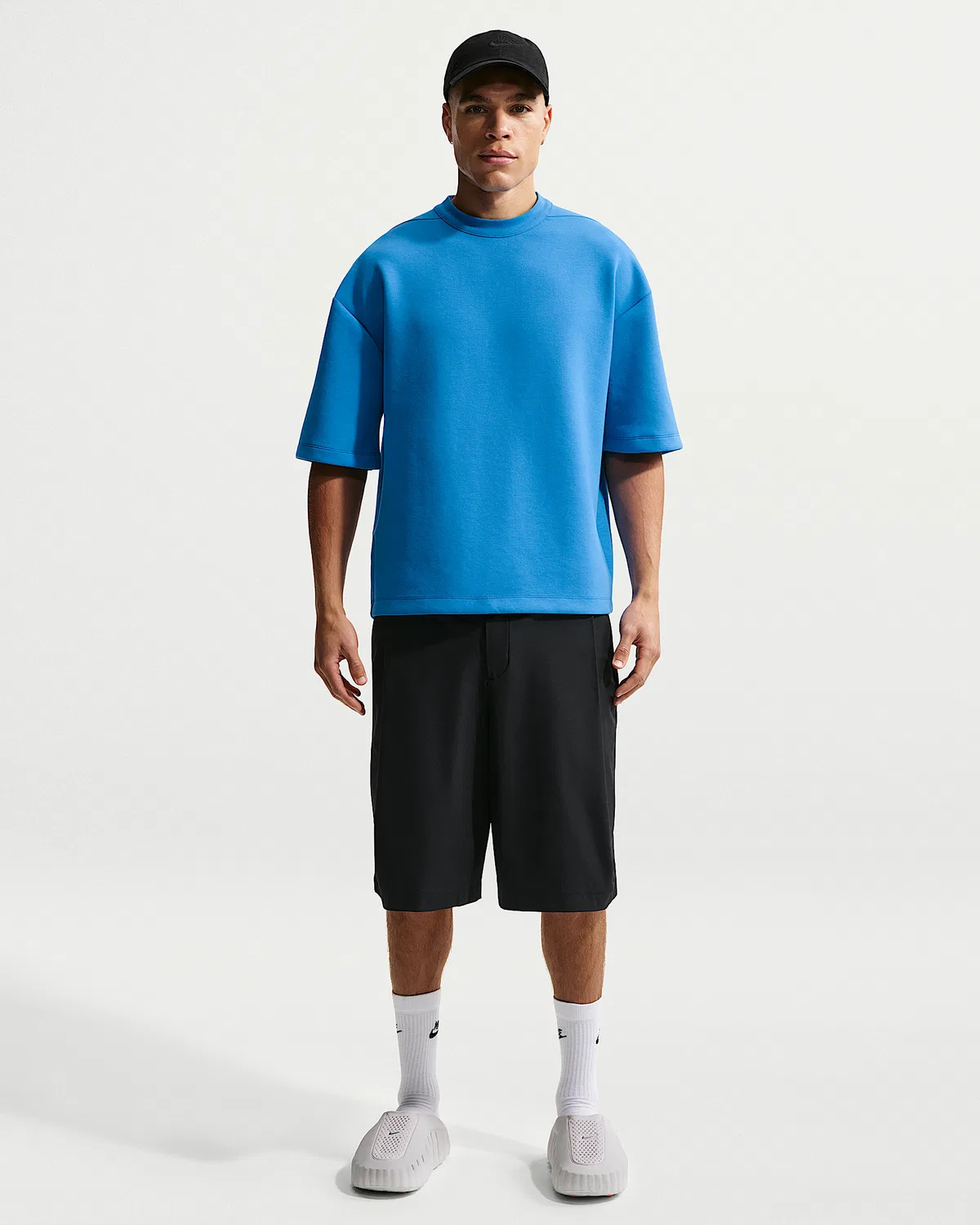 Мужская футболка Dri-FIT с коротким рукавом Nike 24.7 ImpossiblySoft, Light Photo Blue/Black/Blue Spark — фото 4
