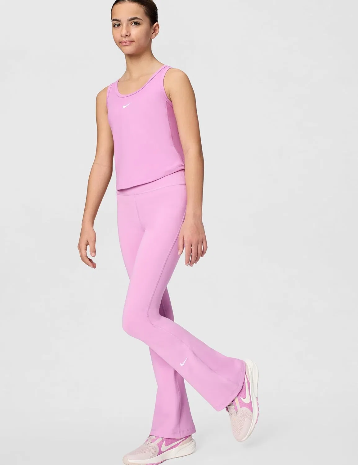 Леггинсы для девочек Nike Dri-FIT, Light Magenta/White — фото 4
