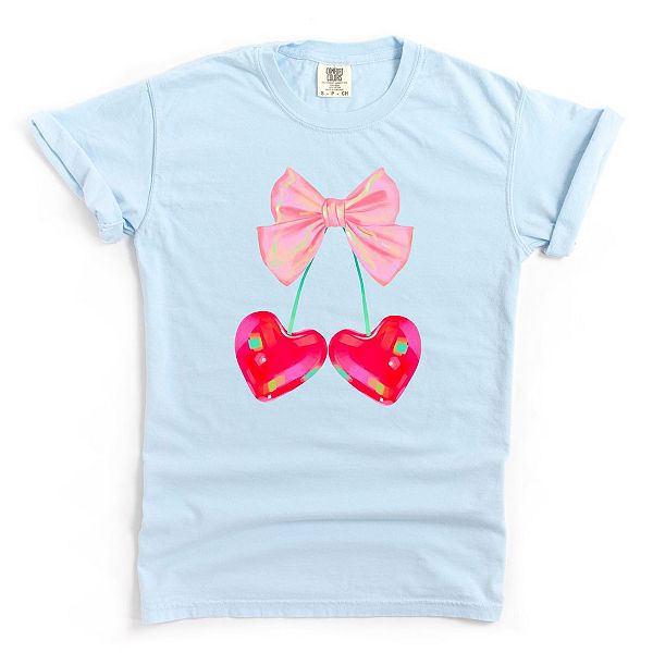 

Футболка Heart cherries coquette garment dyed Simply Sage Market, Chambray, Зеленый, Футболка Heart cherries coquette garment dyed Simply Sage Market, Chambray