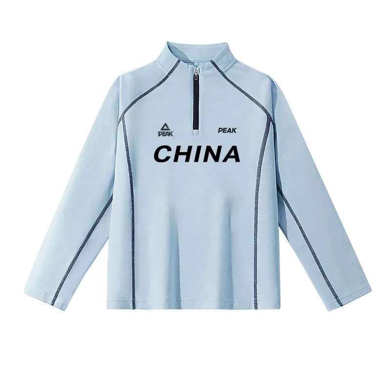 Футболка детская с воротником-стойкой PEAK Sky Blue/PK China