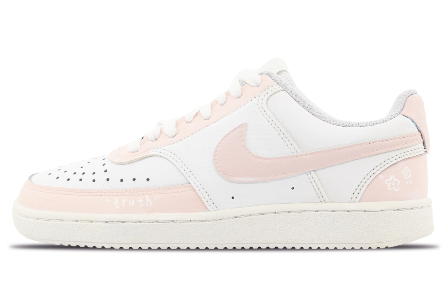 

Court Vision 1 амортизация, износостойкие низкие кроссовки для скейтбординга унисекс pink white Nike, розовый