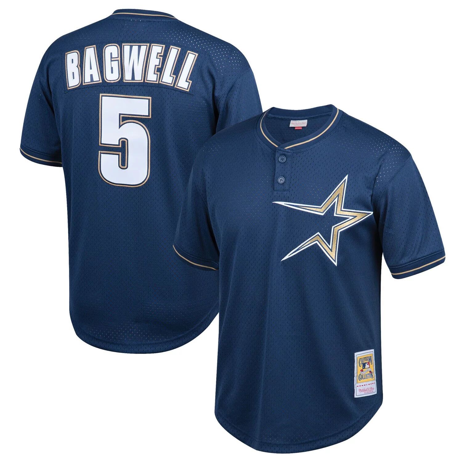 

Молодежный Джерси Mitchell & Ness Jeff Bagwell Navy Houston Astros Cooperstown Collection, сетчатый тренировочный трикотаж Unbranded