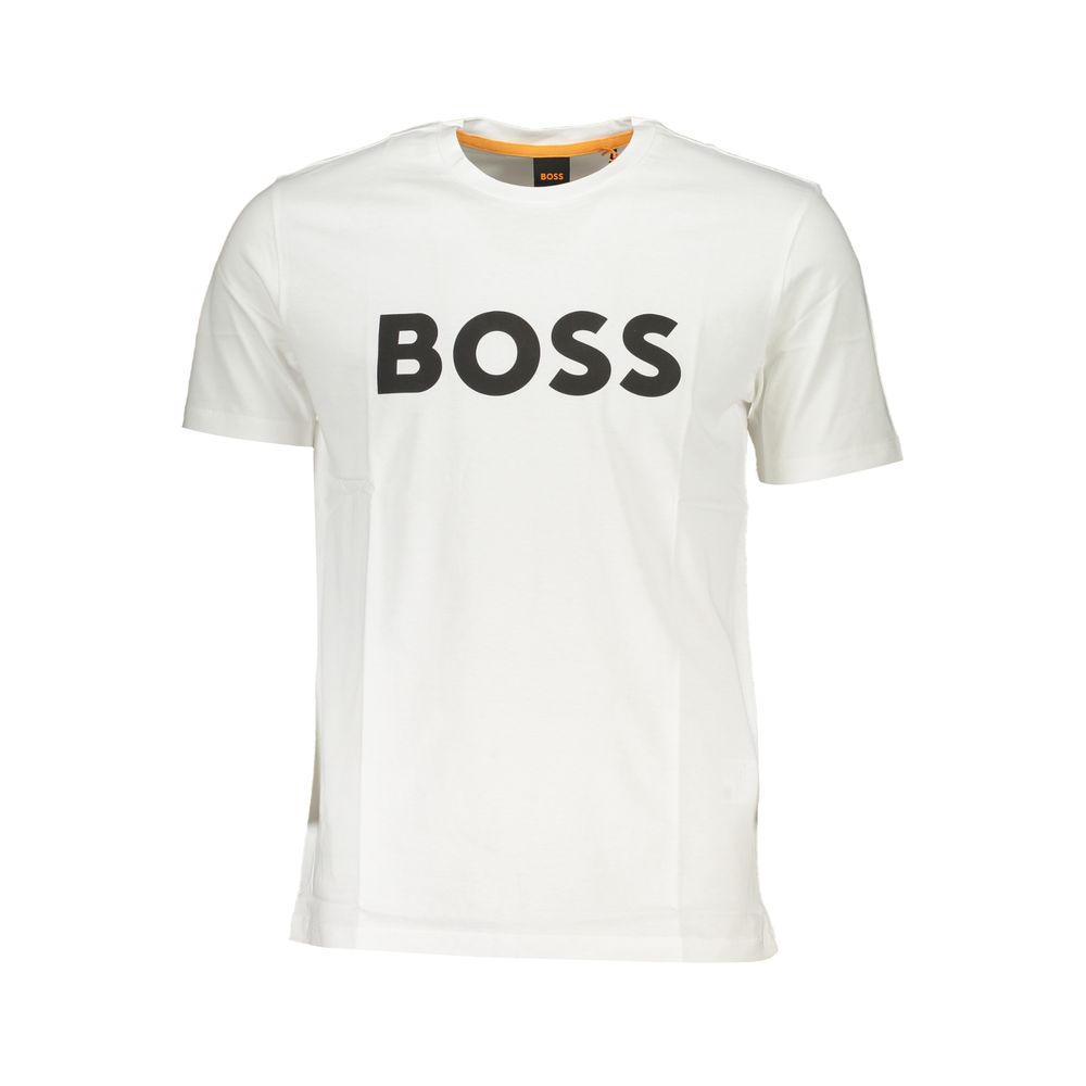 

Белая хлопковая мужская футболка Hugo Boss