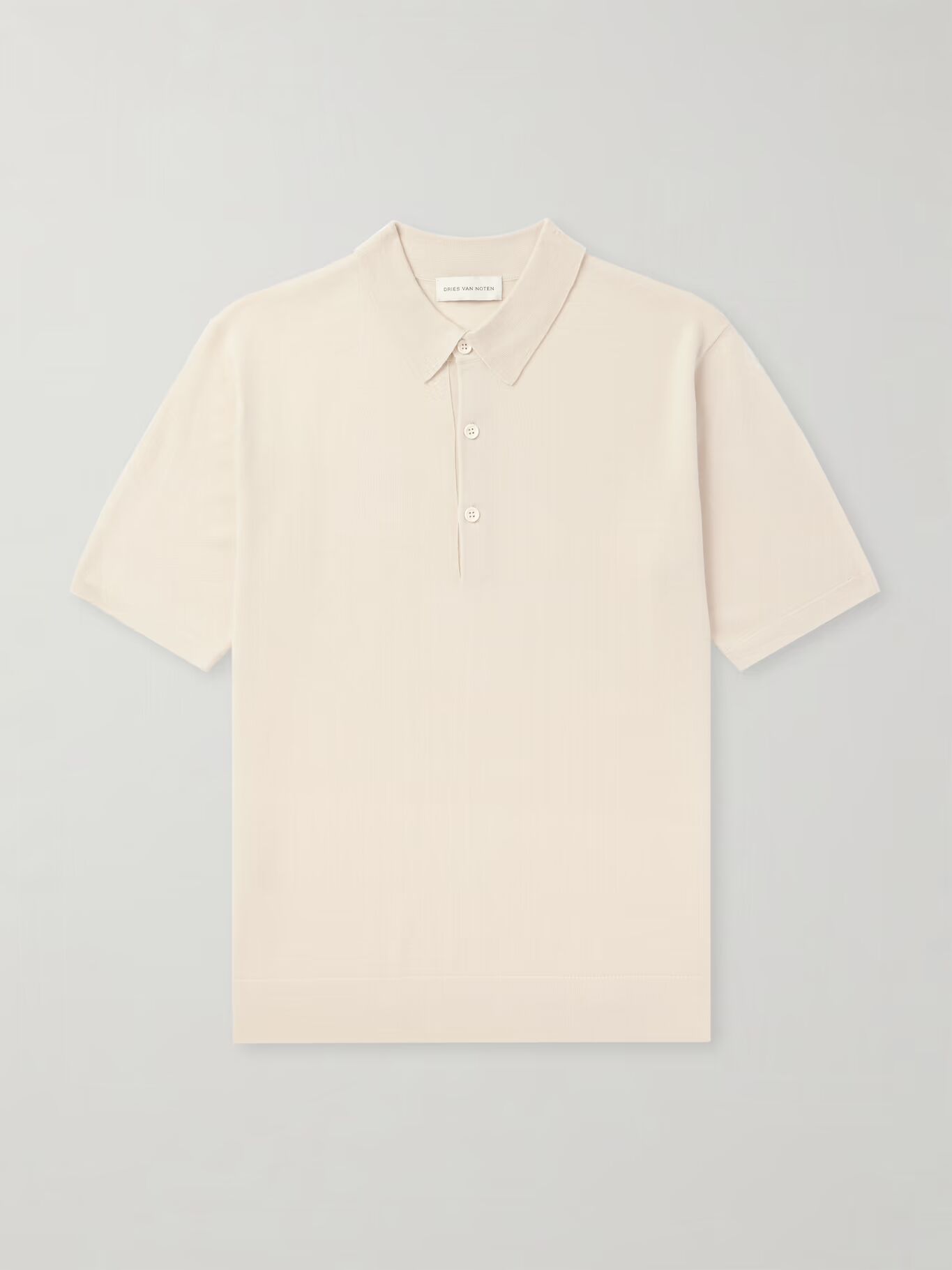 

Рубашка-поло Slim-Fit из мериносовой шерсти DRIES VAN NOTEN, нейтральный