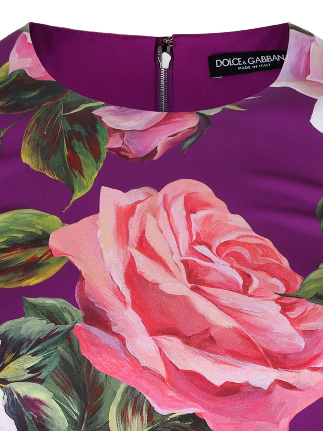 Платье с цветочным принтом Dolce & Gabbana, фиолетовый — фото 2