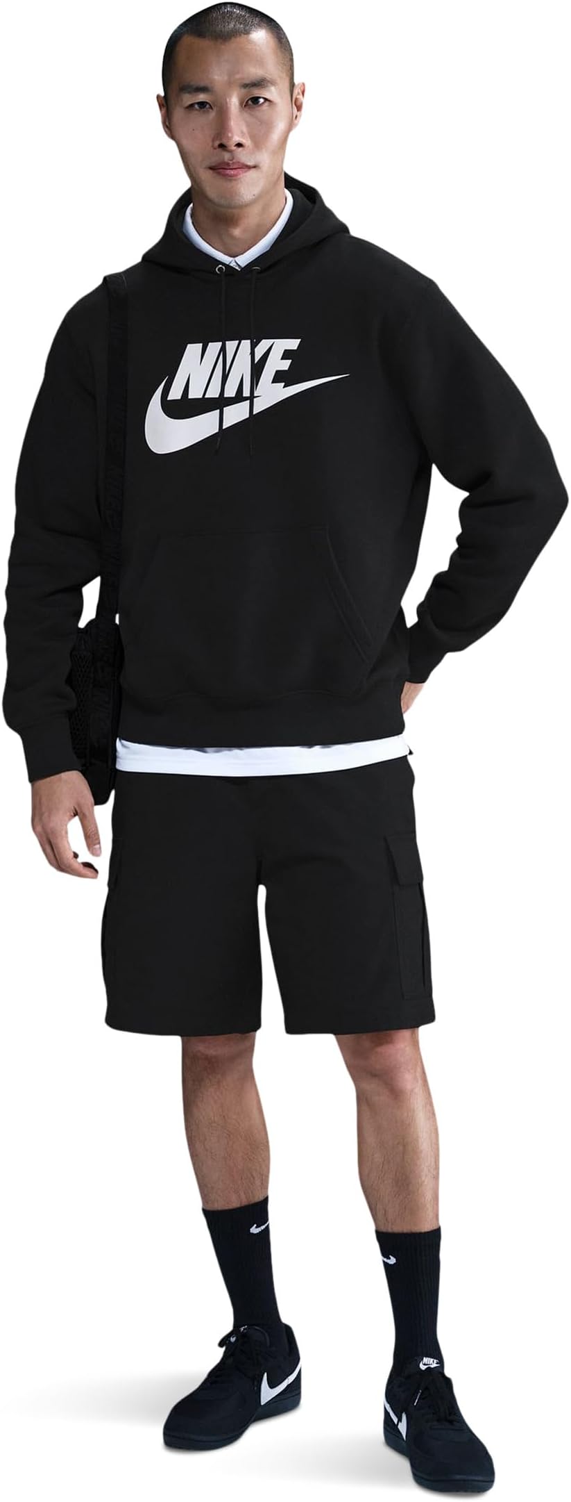 

Худи Nike Club Pull-over Fleece Hoodie, цвет Black/Black/White