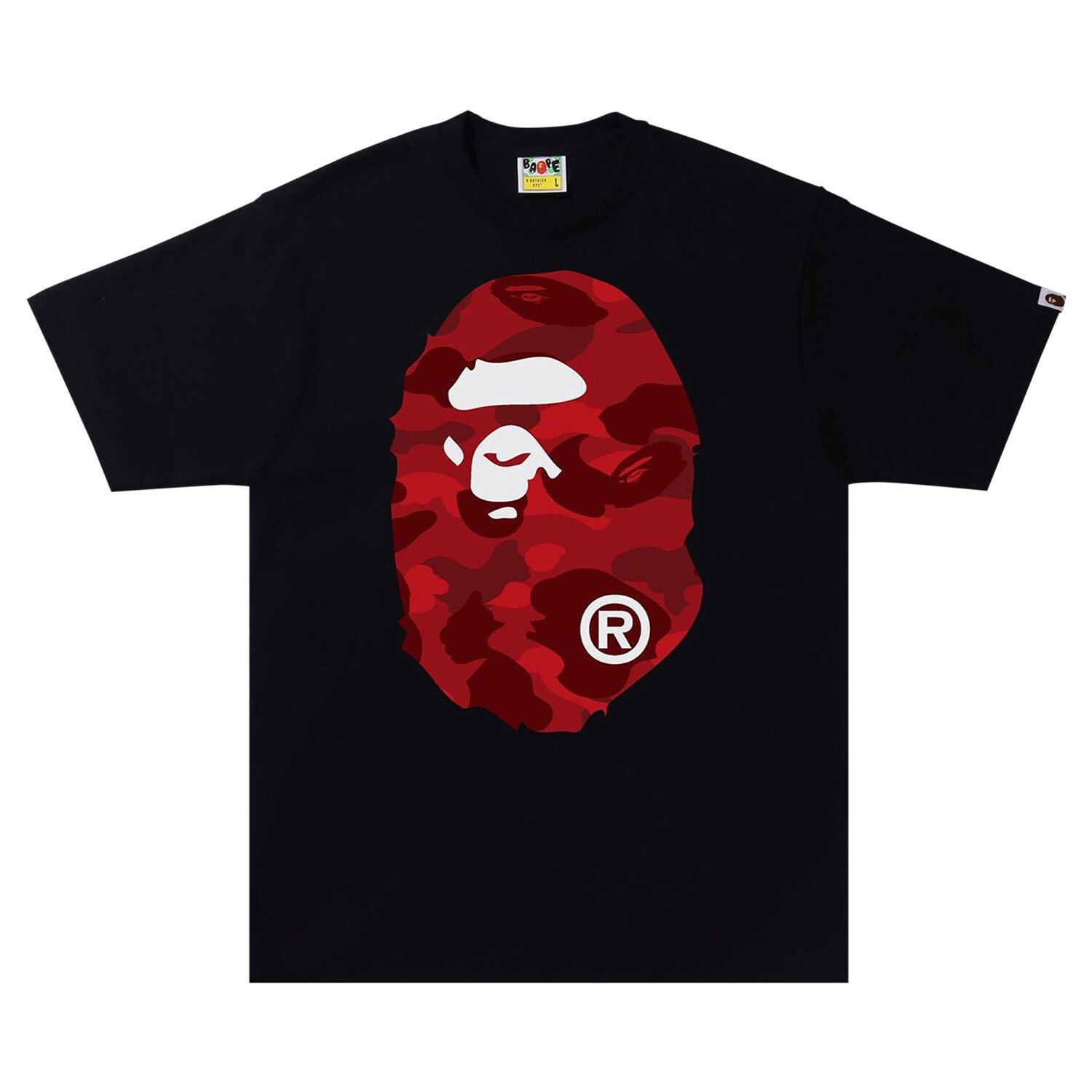 

Футболка BAPE Color Camo B Big Ape Head, черный/красный