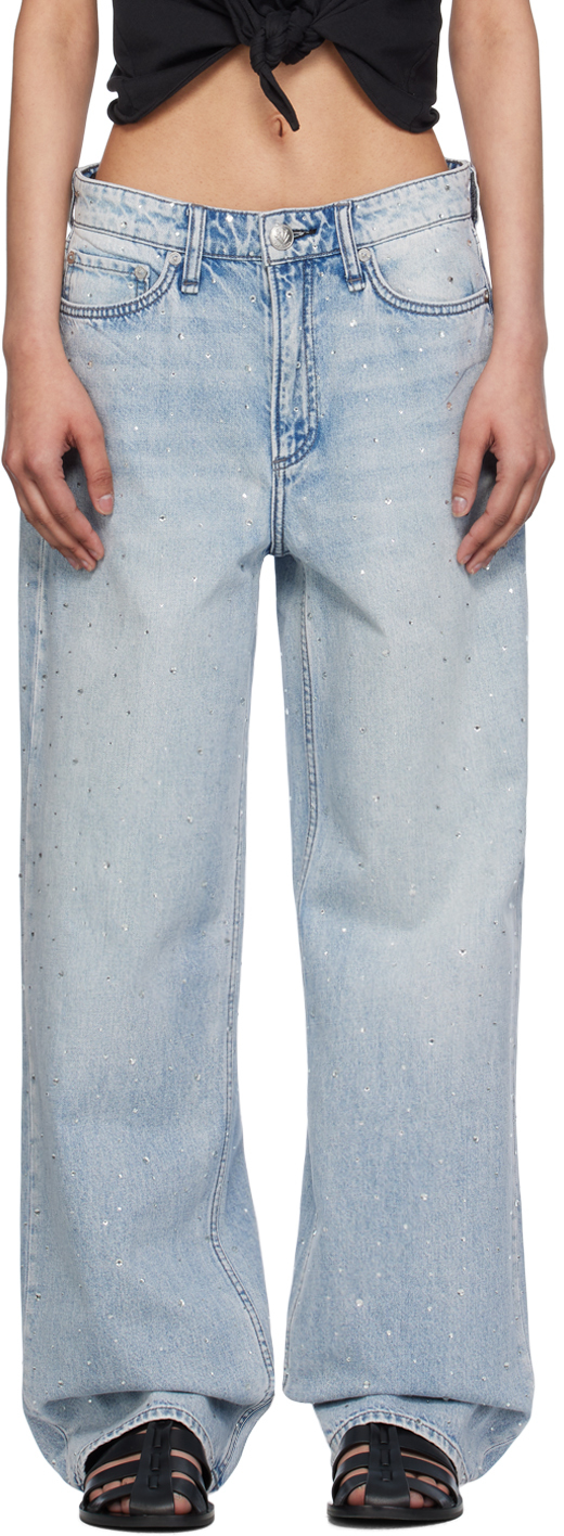 

Синие джинсы Logan rag & bone, Misty with jewel