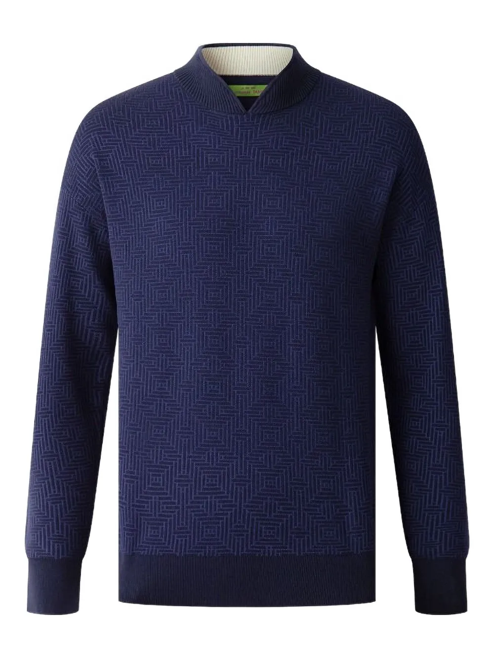 

Джемпер с жаккардовым узором и логотипом-табличкой Shanghai Tang, синий