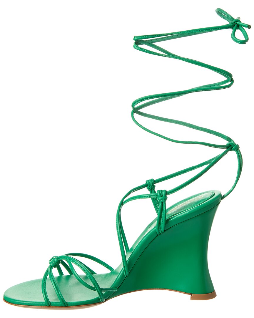 Gianvito Rossi 95 Кожаные сандалии на платформе, зеленый — фото 2