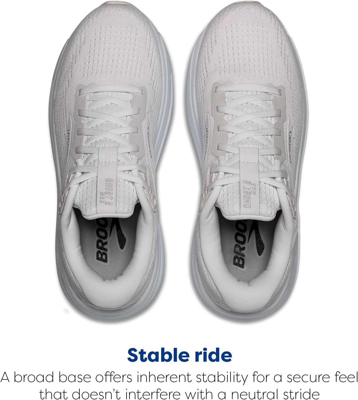Мужские кроссовки Brooks Ghost Max 2 для бега и ходьбы, белый — фото 4