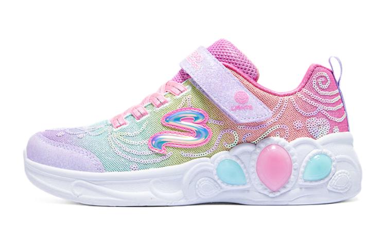

Детские кроссовки Skechers для девочек с амортизацией и дышащим верхом розовые фиолетовые