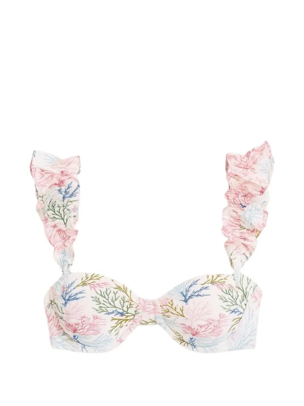 

Бикини-топ с оборками цвета морских водорослей Patbo, белый