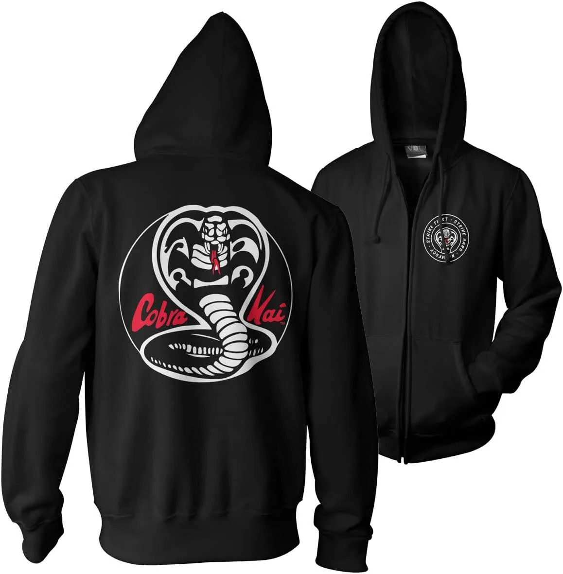 

Толстовка с молнией Cobra Kai с белыми нашивками (Black)