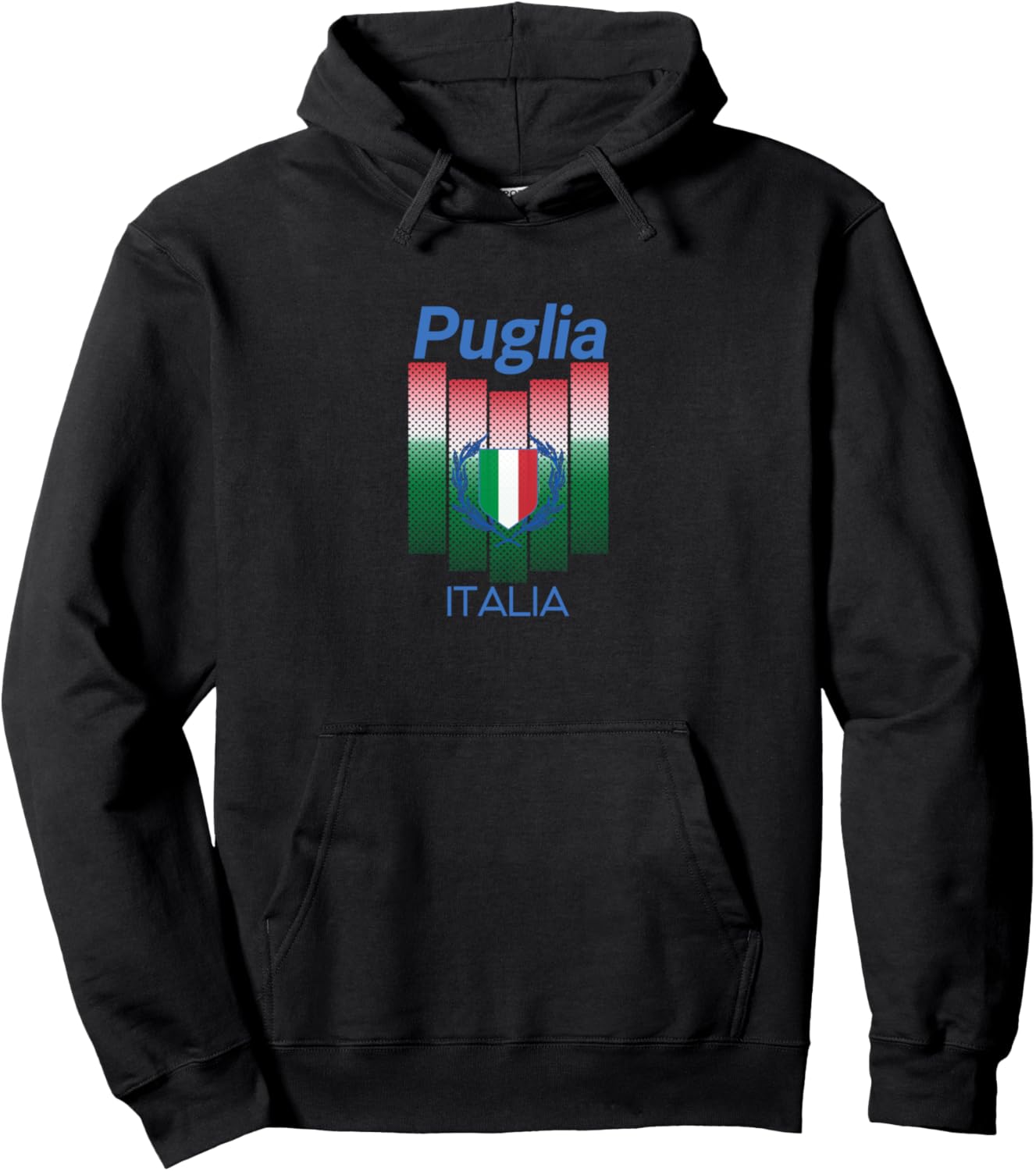 

Худи «Отдых в Апулии и гордость за Италию» Puglia Souvenir Apparel, черный