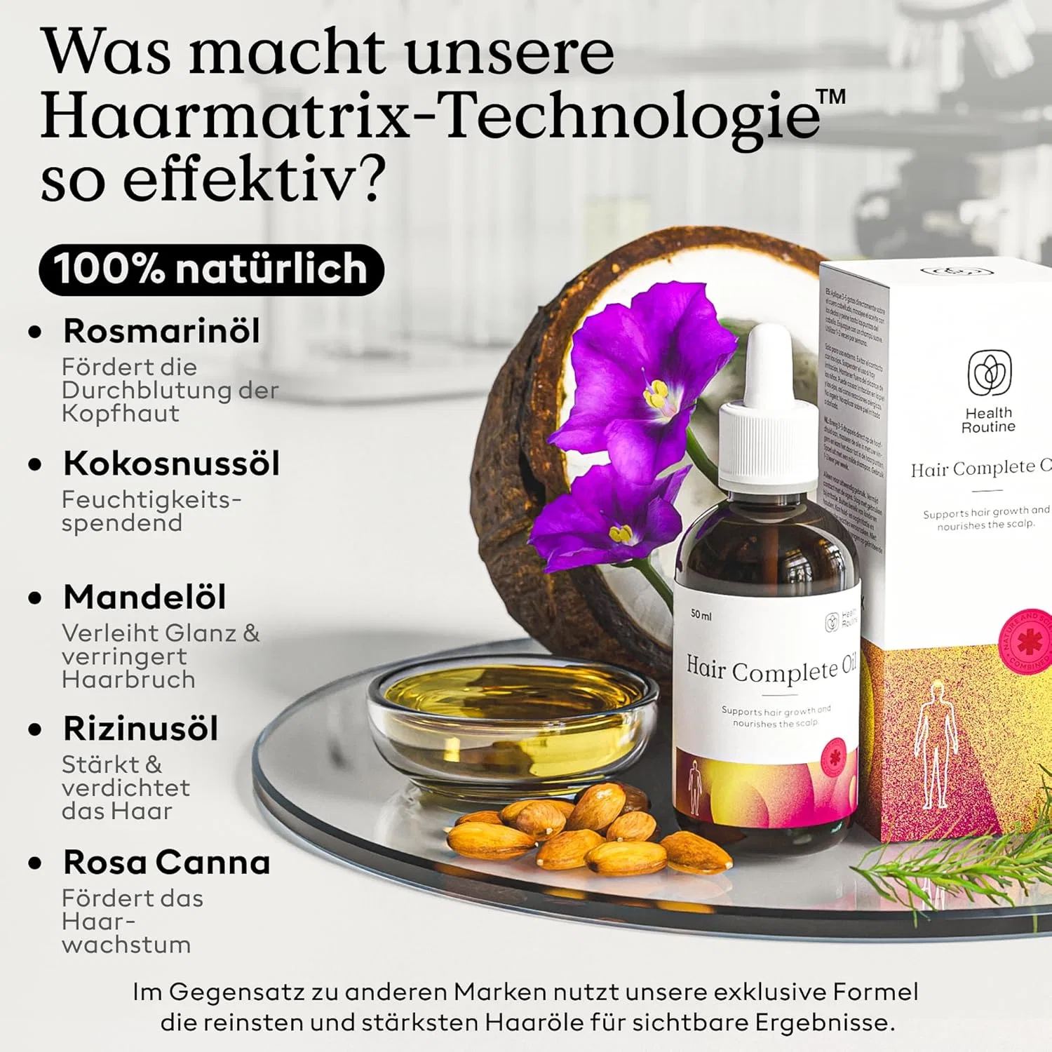 Масло для волос «Hair Complete Oil» с касторовым и розмариновым маслом от Health Routine Healthroutine, Pack Of 1 — фото 3