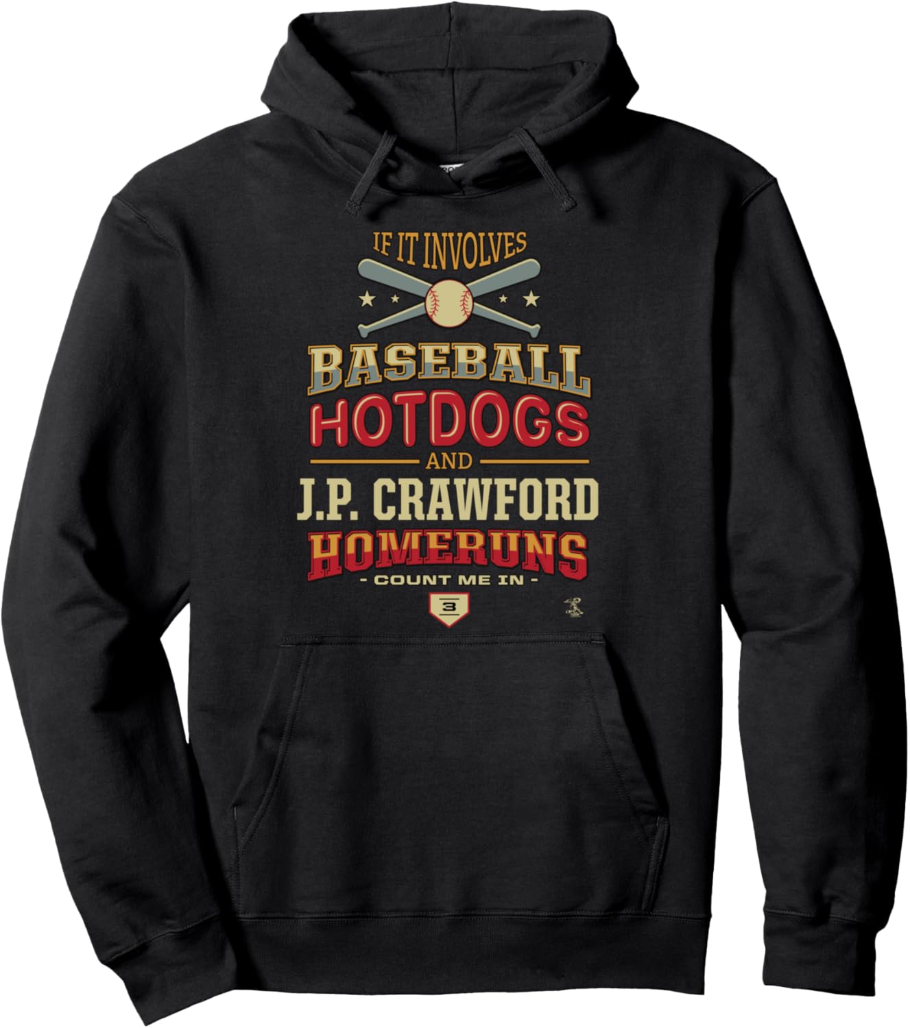 

Худи JP Crawford If It's Involved Baseball Hot Dog Game Day, черная Ballpark Mvp, Черный, Худи JP Crawford If It's Involved Baseball Hot Dog Game Day, черная Ballpark Mvp