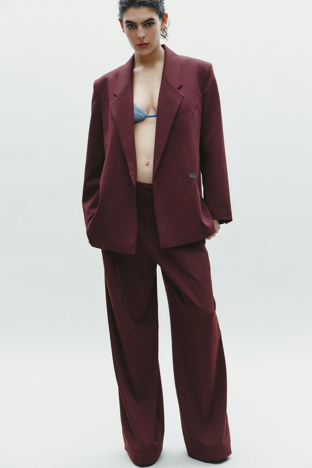 

Двубортный блейзер большого размера ZARA, цвет Reddish