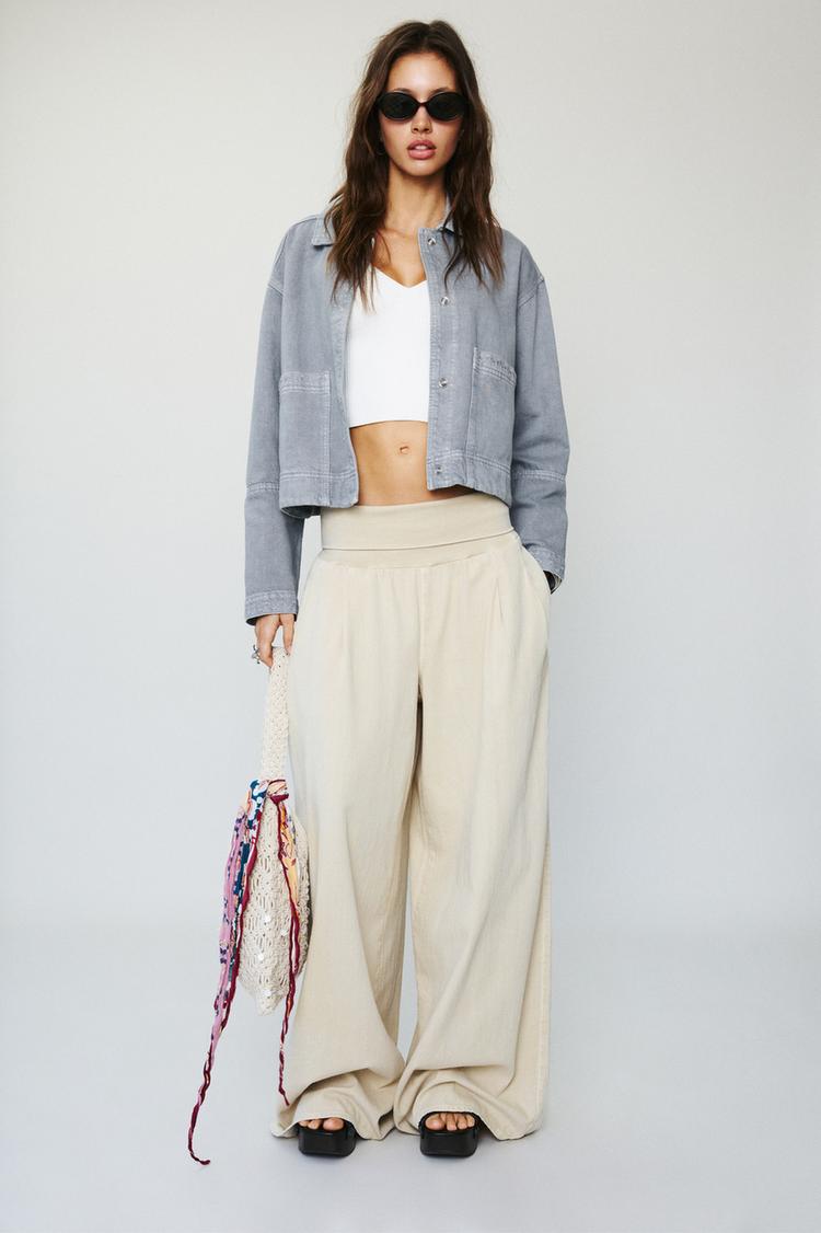 

Вышитая рабочая куртка Pull And Bear, синий