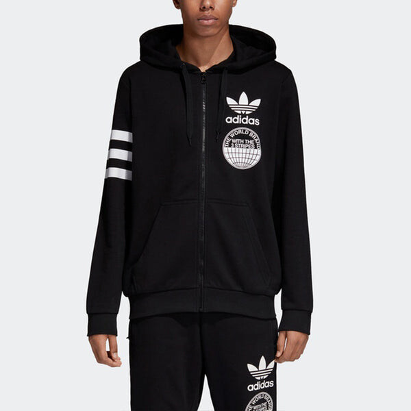 Толстовка adidas originals Men's Full Zip Hoody Jacket, черный — фото 3