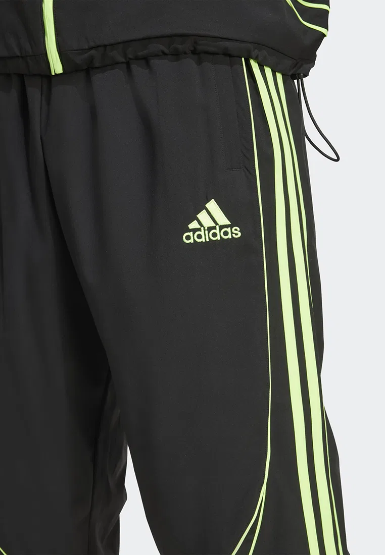 Тренировочные брюки, Adicolor Track, Teamgeist, Adidas, черный/зеленый — фото 3