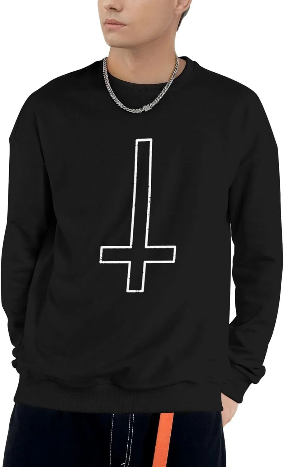 

Демонический инвертированный крест свитшот мужской и женский Cotton Crew Neck HYYTNHJSD