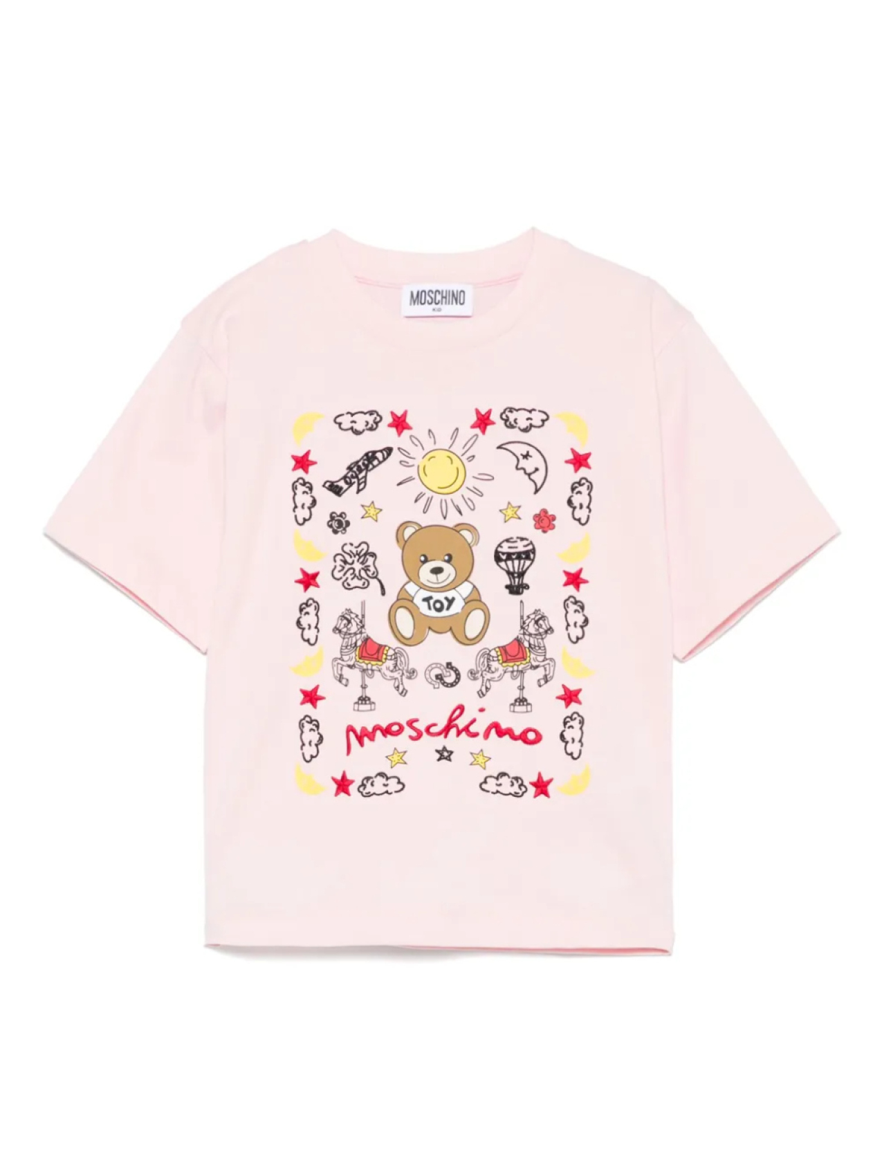 

Футболка с принтом Teddy Bear Moschino Kids, розовый