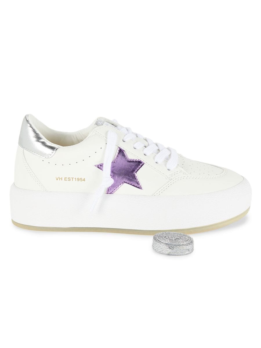 Кроссовки из песочной кожи и искусственной кожи с вышивкой Vintage Havana, цвет White Purple