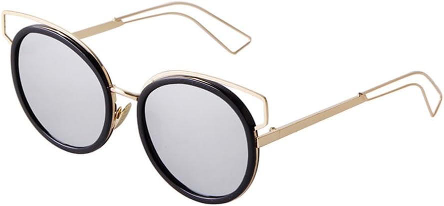 

Модные металлические солнцезащитные очки «кошачий глаз» с зеркальными линзами, женская оправа с круглыми линзами, очки в стиле стимпанк, мужские солнцезащитные очки UV400 TYUVIVO, C3