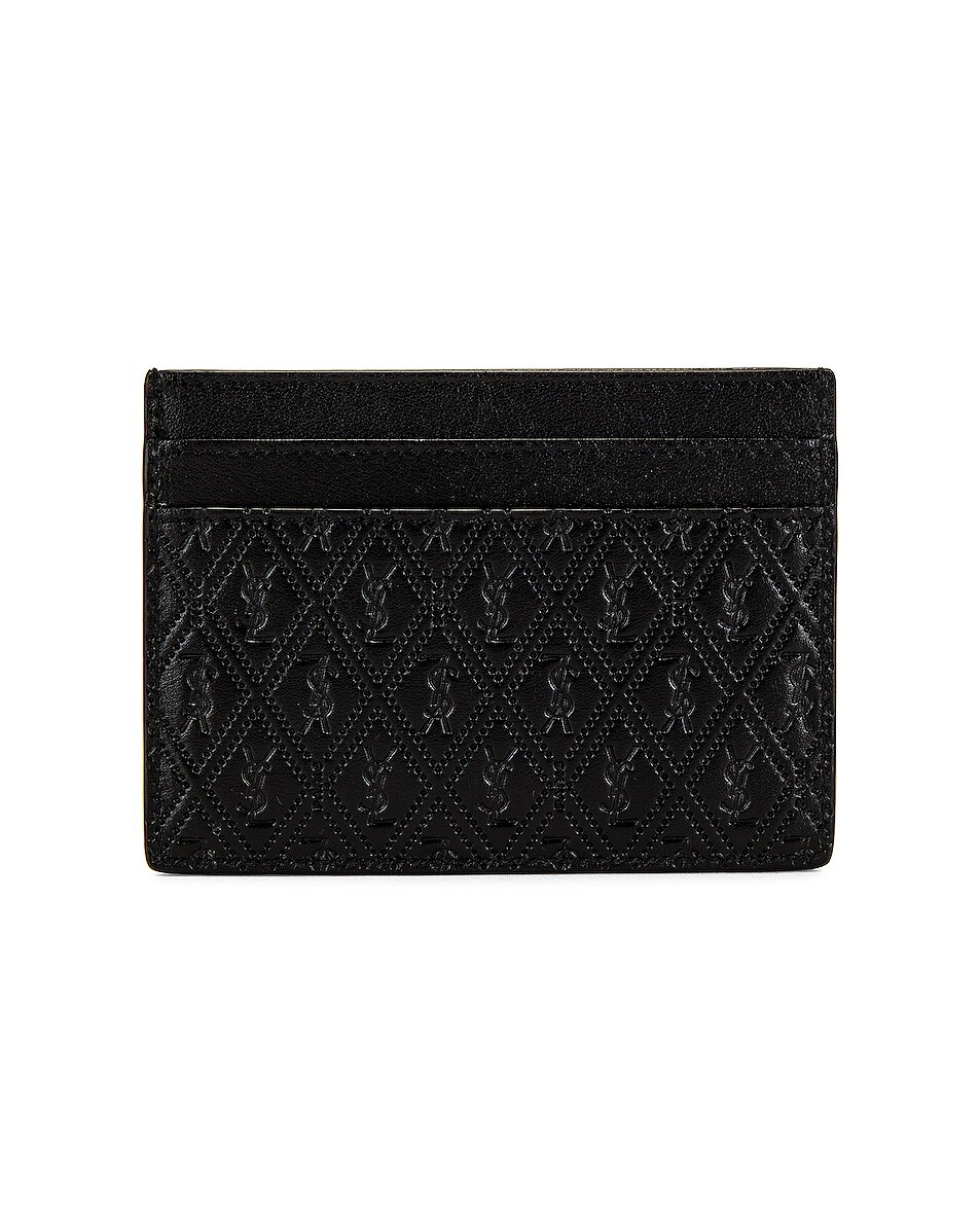 

Кардхолдер с монограммой Saint Laurent, черный