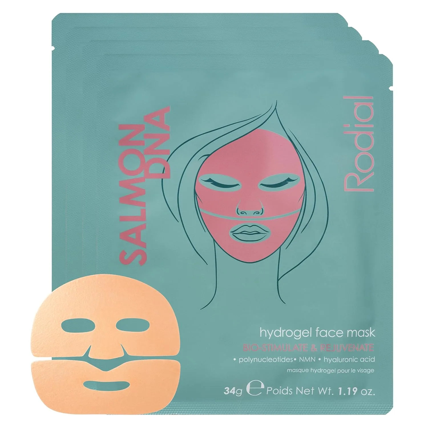 Сыворотка Rodial — Гидрогелевые маски для лица Salmon DNA ( .) - полинуклеотидные тканевые маски с NMN и, 7.4 мл