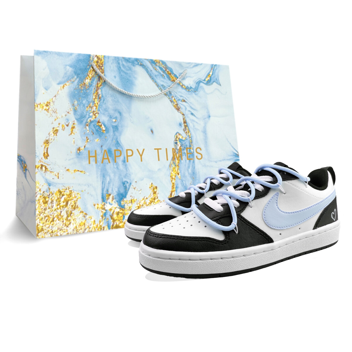

Кроссовки Nike Court Borough Skateboarding Shoes Women's Low-top Blue/white, черный