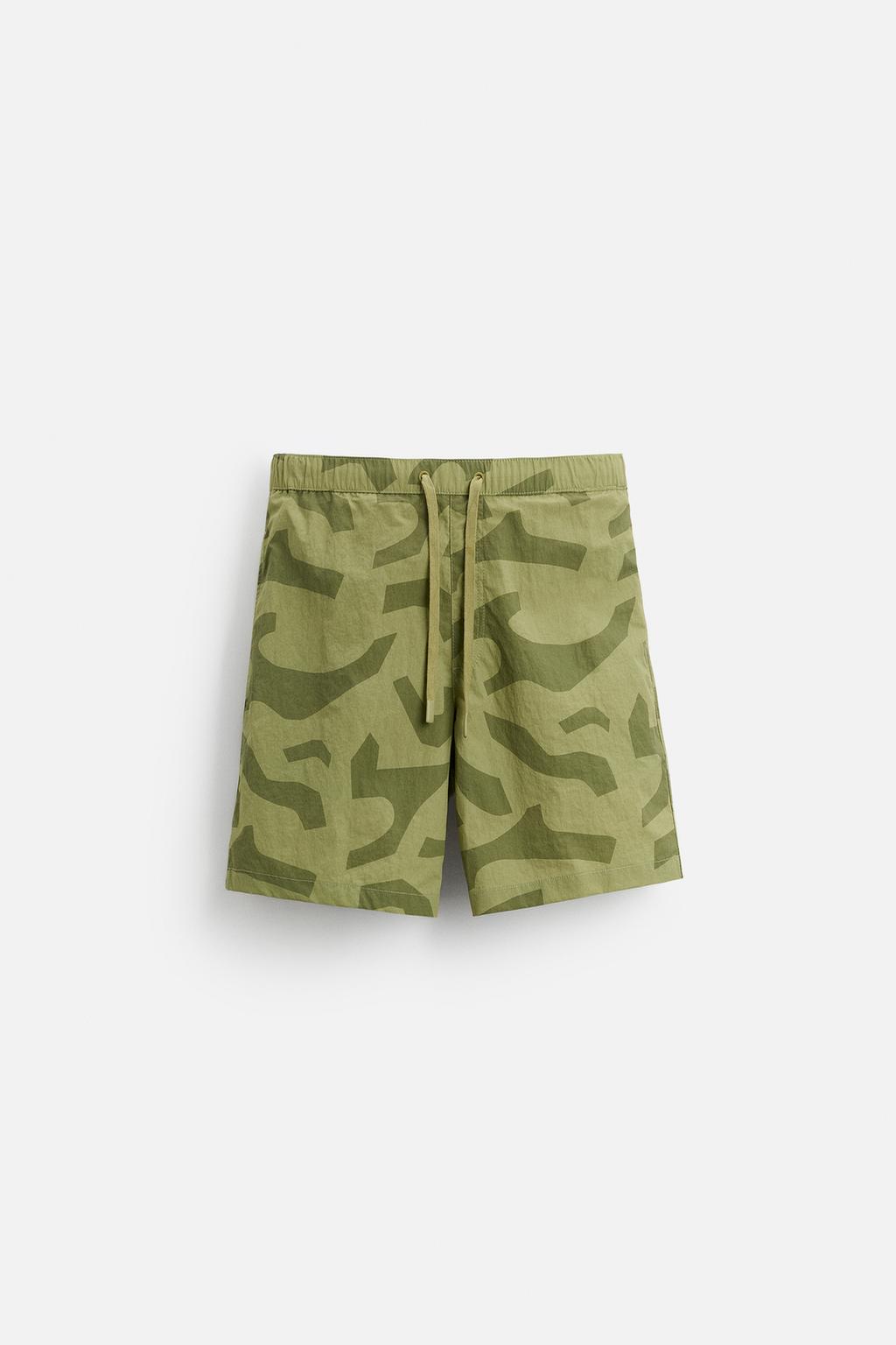 

Длинные плавки с абстрактным принтом ZARA, цвет Light khaki