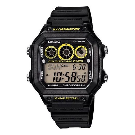 

Часы CASIO Waterproof Sports Mens Black Digital, черный