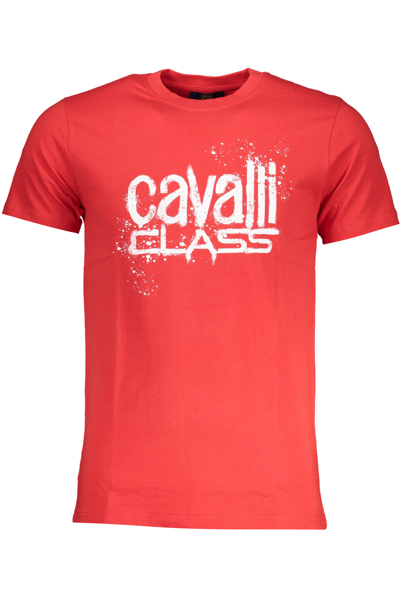 

Мужская футболка Cavalli Class хлопковая с граффити, красный