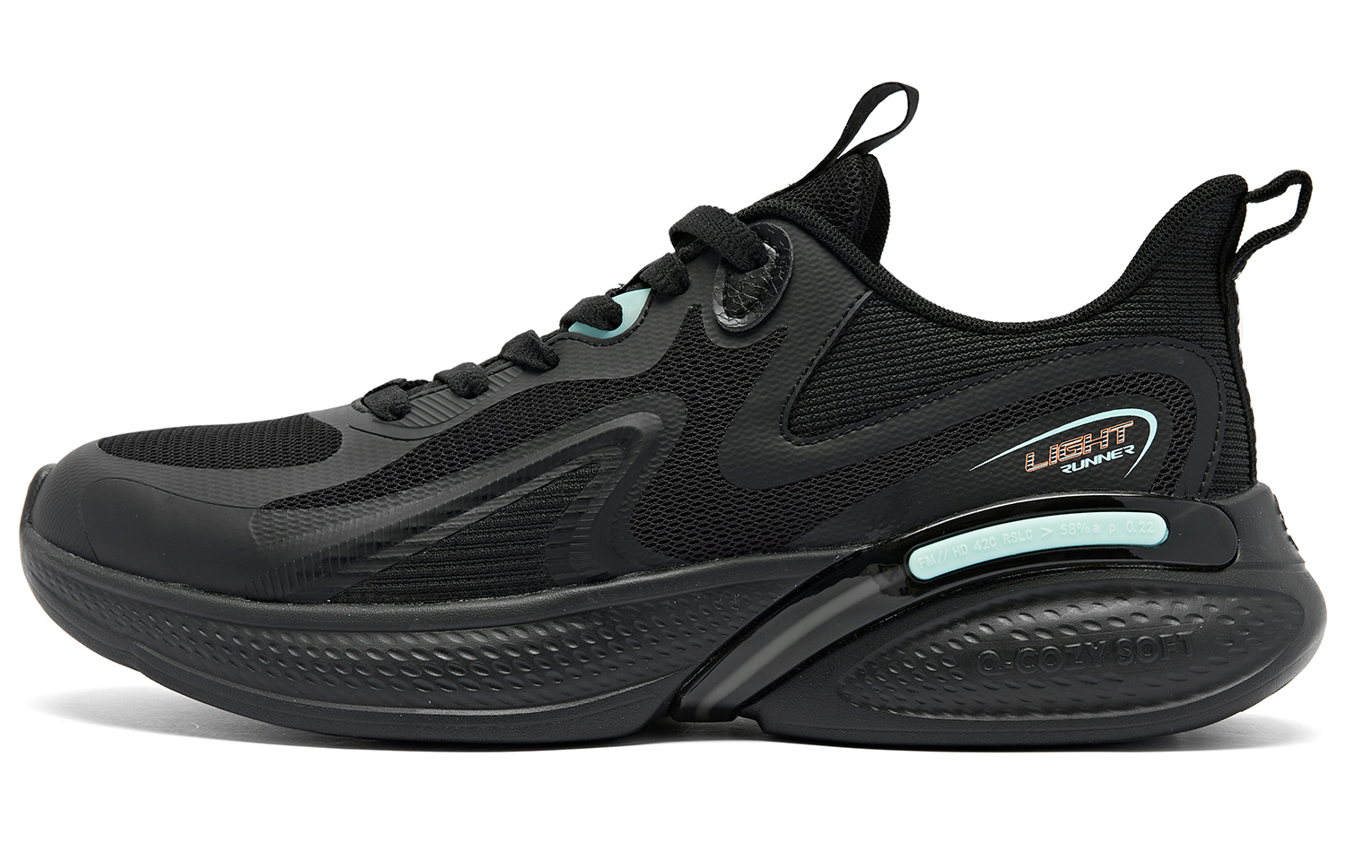 

Кроссовки мужские Stretch SE с амортизацией, износостойкие, легкие, с отскоком, низкие, черные QIAODAN, черные рифленые