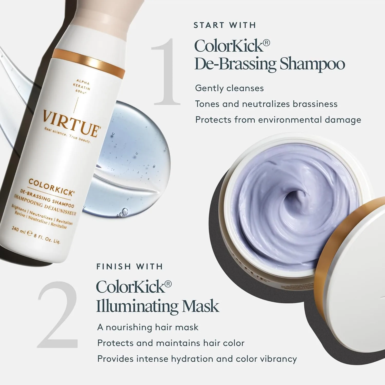 Осветляющая маска для волос Virtue ColorKick | Тонизирует, питает и сохраняет цвет окрашенных волос — фото 4