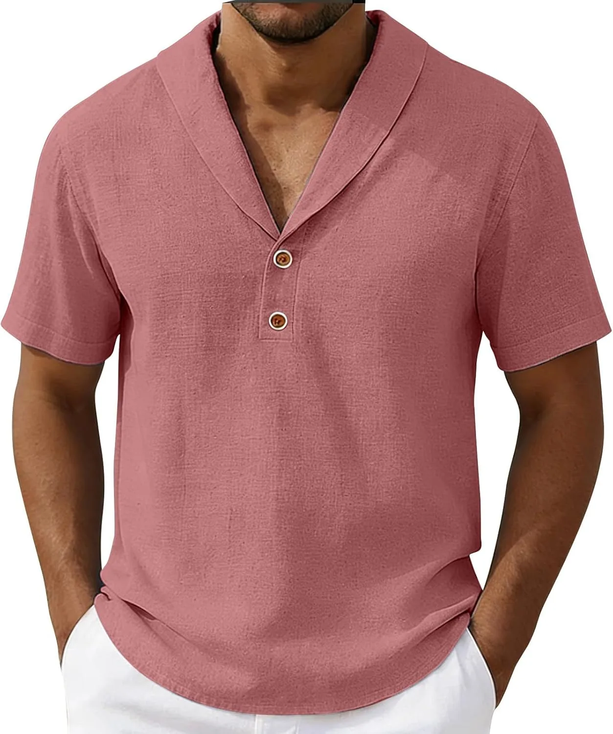 

Мужская повседневная рубашка хенли с коротким рукавом Lmdudan