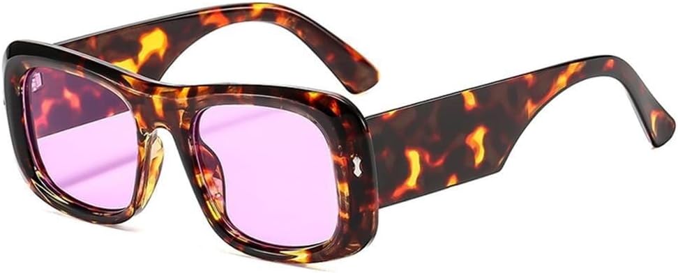 

Солнцезащитные очки конфетных цветов для женщин и мужчин с заклепками, защита от УФ-излучения UV400, для занятий спортом на открытом воздухе, бега и езды на велосипеде Generic, Leopard Purple