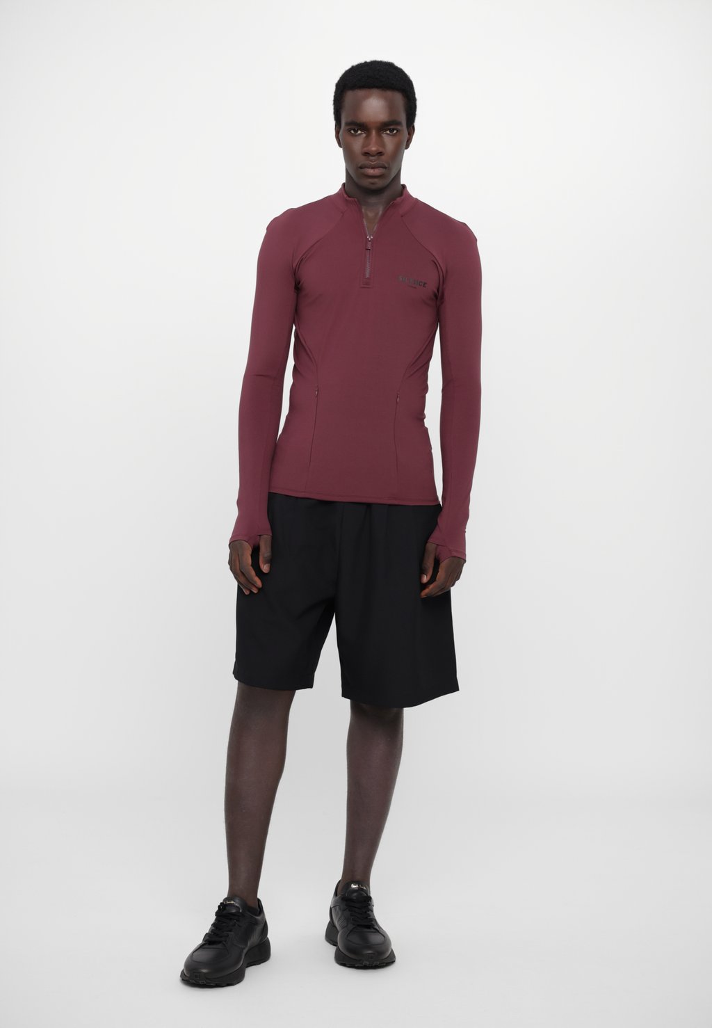 

Топ с длинными рукавами TECHNICAL ZIP LONG SLEEVE UNISEX Han Kjøbenhavn, темно-красный