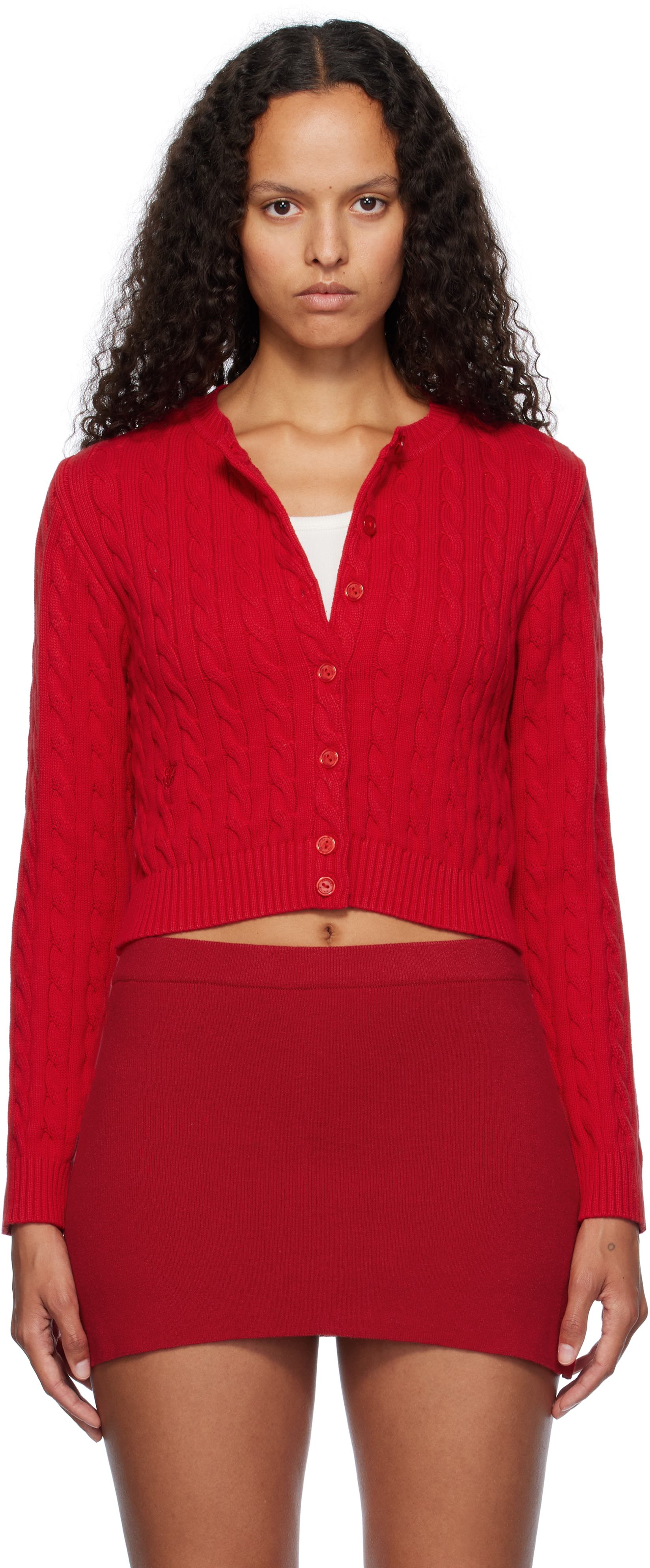 

Красный кардиган Dudley Cable Knit Frankies Bikinis