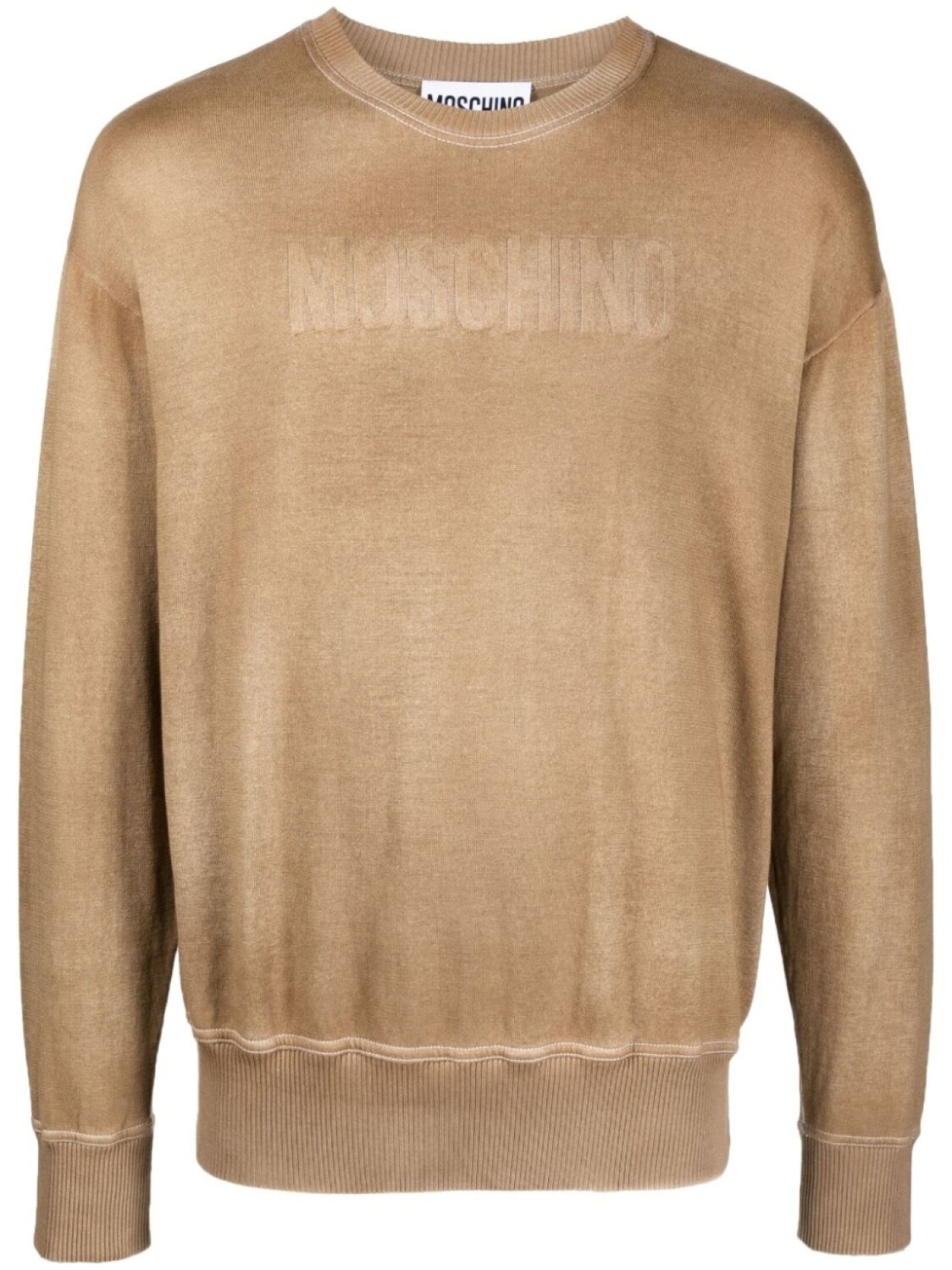 

Moschino свитер вязки интарсия с логотипом, коричневый
