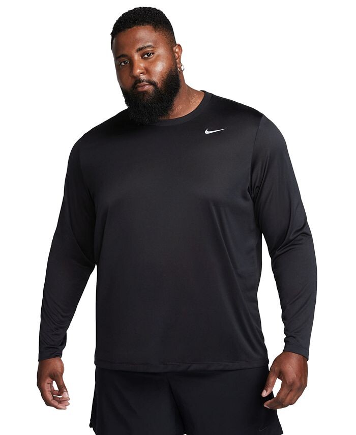 

Мужская футболка для фитнеса свободного кроя с длинными рукавами Nike, черный