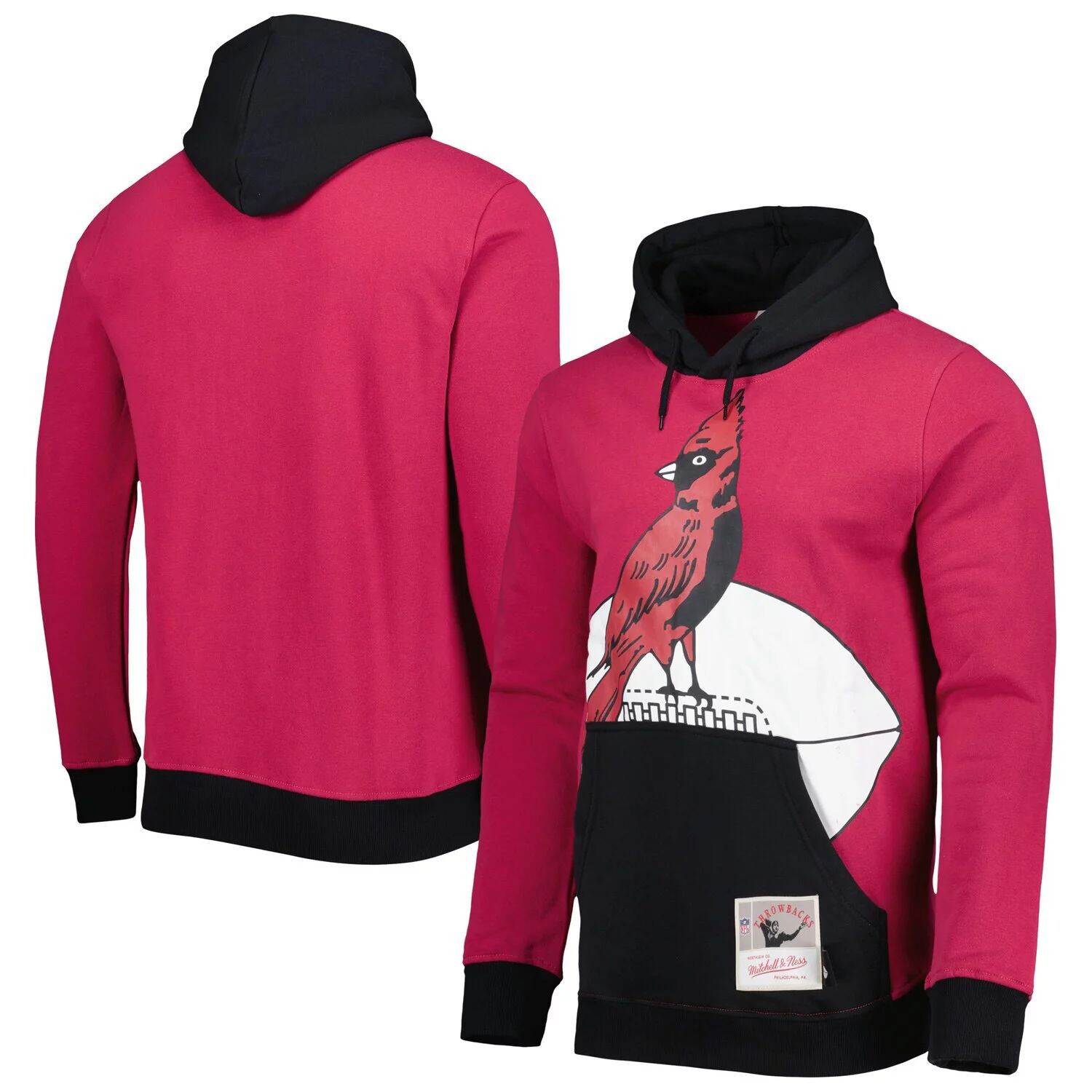 

Мужской пуловер с капюшоном Mitchell & Ness Cardinal Arizona Cardinals Big Face 5.0