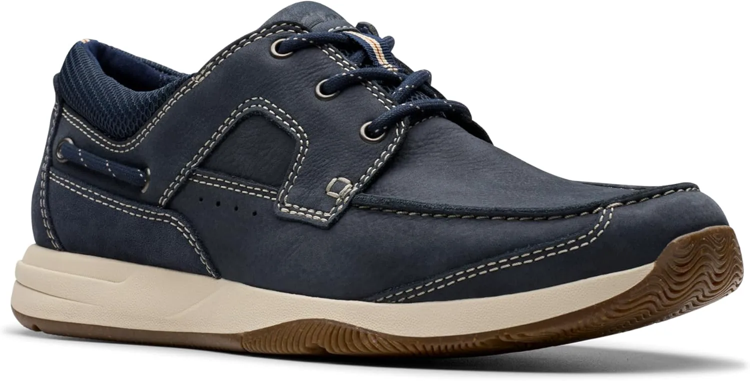 Мужские лоферы Clarks Sailview с шнуровкой, темно-синий — фото 3
