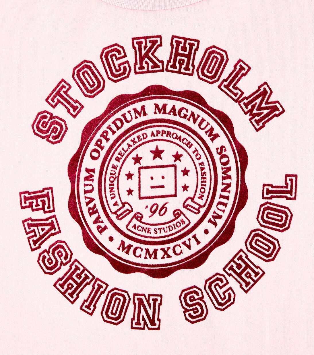 Футболка из хлопкового джерси с принтом Acne Studios Kids, розовый — фото 2