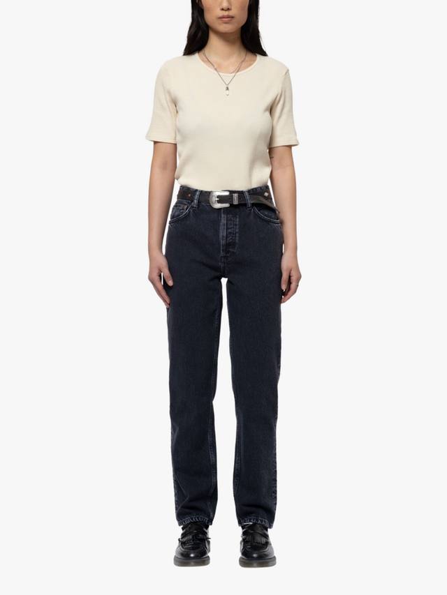 

Высокие джинсы из чистого органического хлопка Nudie Jeans, черный